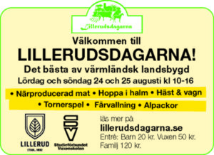 Träffa Värmlandsbygden helgen 24-25 augusti